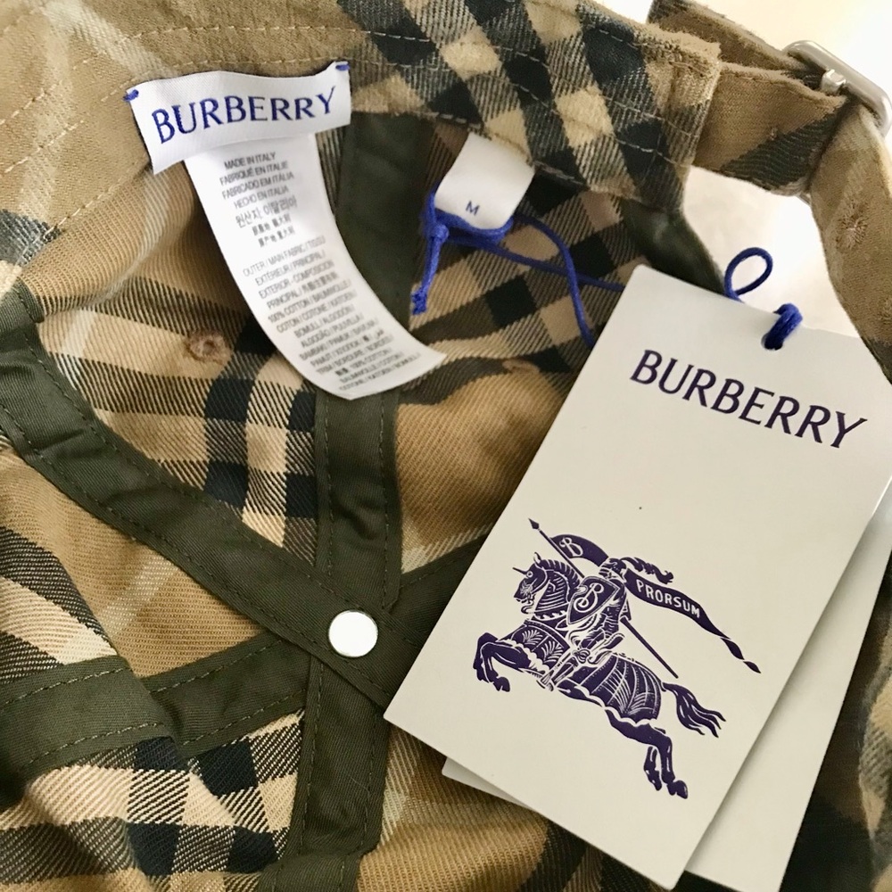 🆕 BURBERRY Unisex Twill Check Baseball Cap - Picture 10 of 11